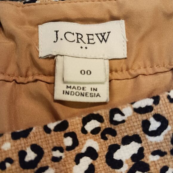 J CREW Animal Print Pencil Skirt Cotton Kick Pleat - Picture 12 of 14